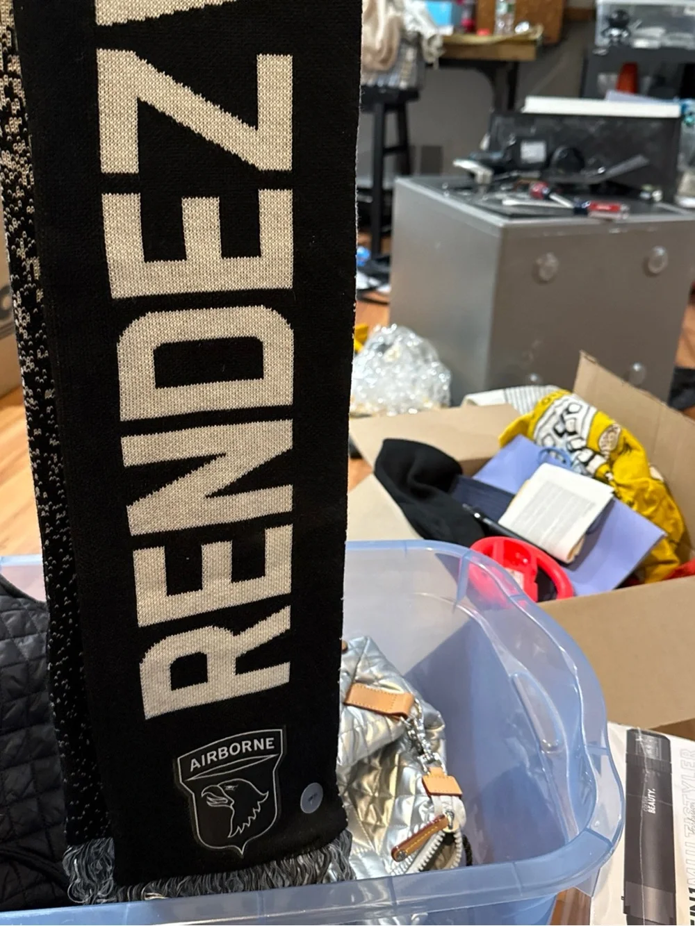 Nike Black ARMY Knit Scarf with Swoosh Accent